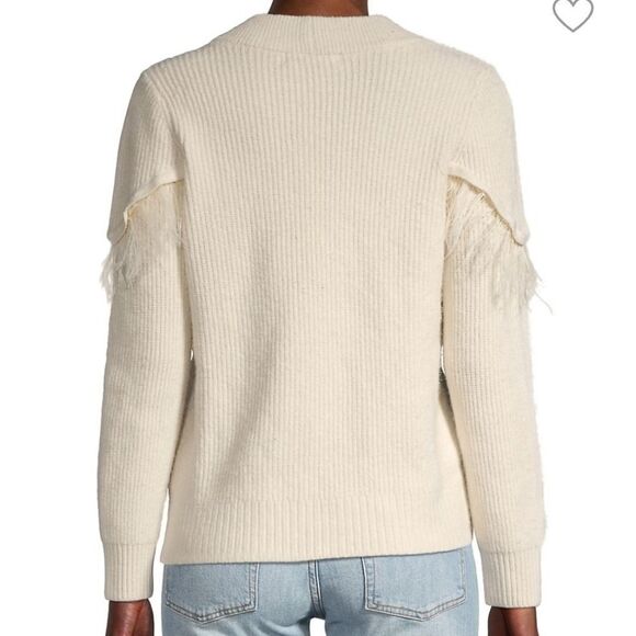 Design History V-neck fringe-trimmed ribbed sweater - Picture 2 of 6